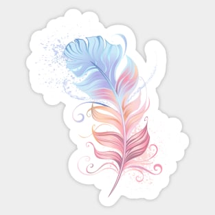 Fluffy Powder Feather Sticker